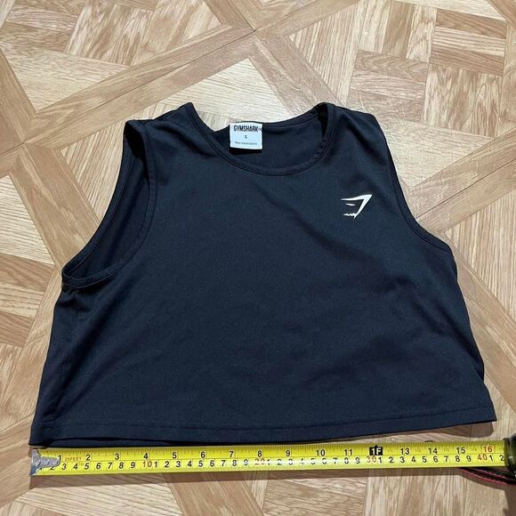 Gymshark Women’s Tank Top small Black Cropped Athletic Gym Training Sleeveless - Picture 4 of 5